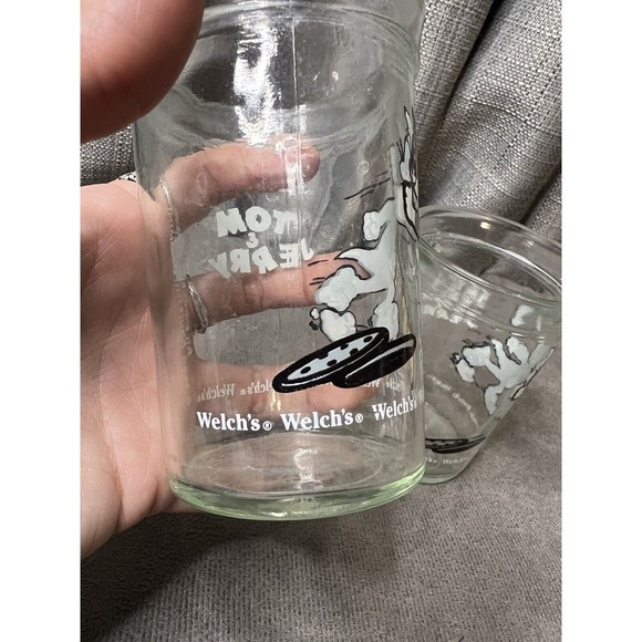 Vintage 1990 Welchs Jelly Glasses TOM & JERRY 4" Lot Bundle - Picture 5 of 8